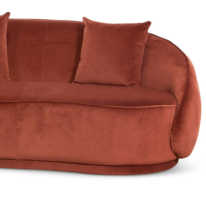 CLC6748-FS Velvet 4 Seater Sofa - Rustic Orange