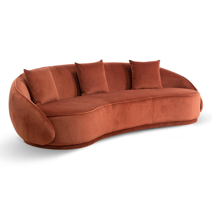 CLC6748-FS Velvet 4 Seater Sofa - Rustic Orange