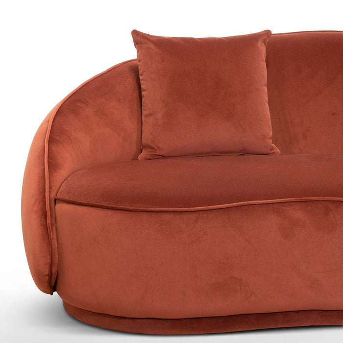 CLC6748-FS Velvet 4 Seater Sofa - Rustic Orange