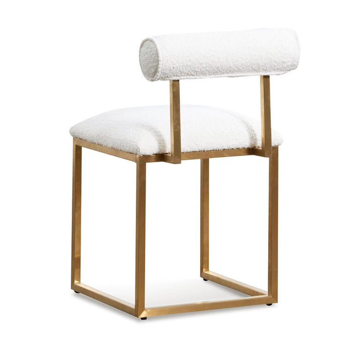 CLC6772-BS Daisy White Boucle Occasional Chair - Brushed Gold Base