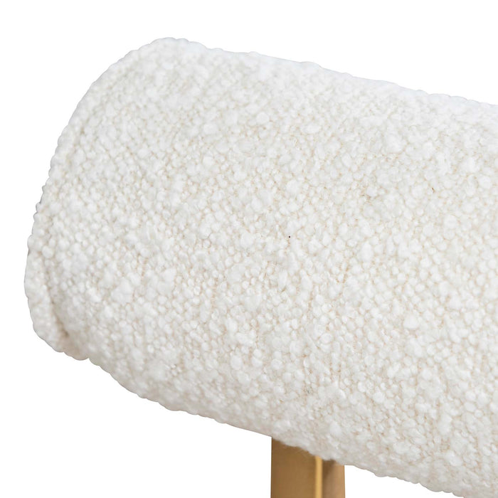 CLC6772-BS Daisy White Boucle Occasional Chair - Brushed Gold Base