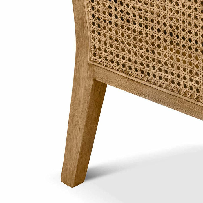 Calibre Furniture Ayala Rattan Arm Chair - Ivory White Boucle