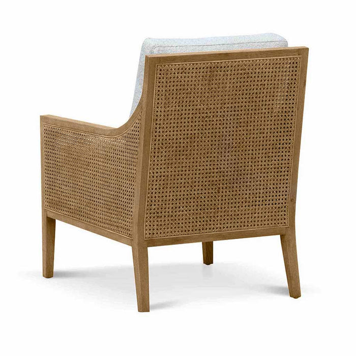 Calibre Furniture Ayala Rattan Arm Chair - Ivory White Boucle