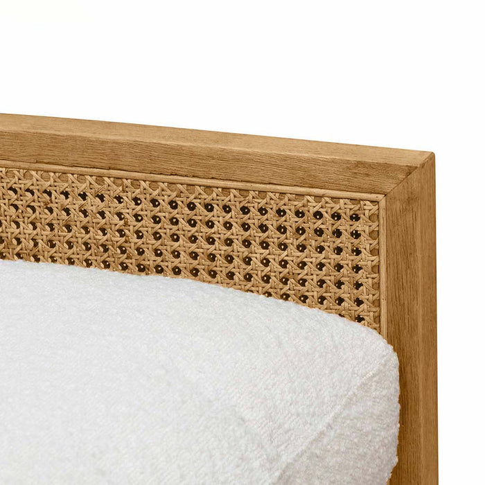 Calibre Furniture Ayala Rattan Arm Chair - Ivory White Boucle