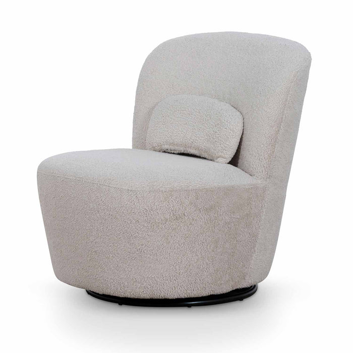 CLC6835-CA Swivel Lounge Chair - Ivory Teddy