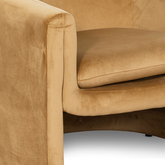 Daren Velvet Armchair - Mustard