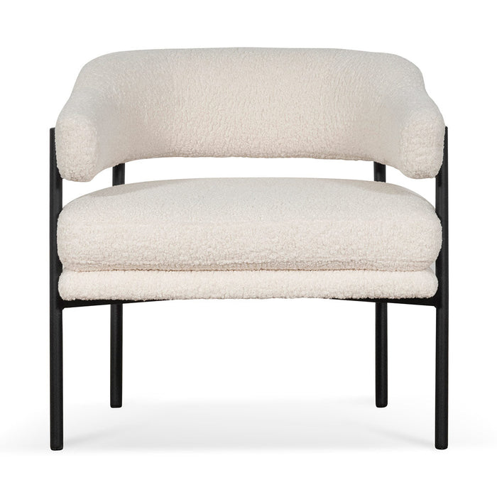 CLC6871-KSO - Ivory White Sherpa Armchair - Black Legs