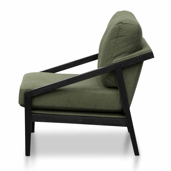 CLC6994-NI Green Fabric Lounge Chair - Black Frame