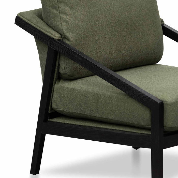 CLC6994-NI Green Fabric Lounge Chair - Black Frame