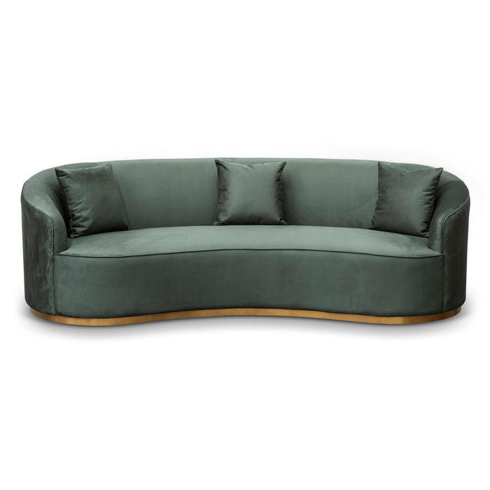 CLC8057-FS 3 Seater Sofa - Dark Green Velvet