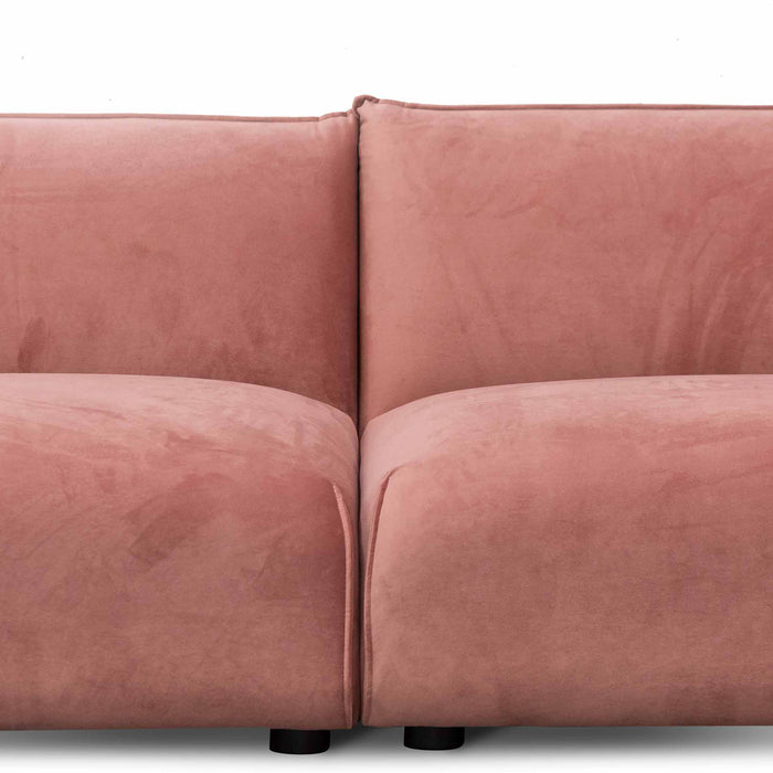 CLC8180-IG 3 Seater Sofa - Blush Pink Velvet With Brass Frame