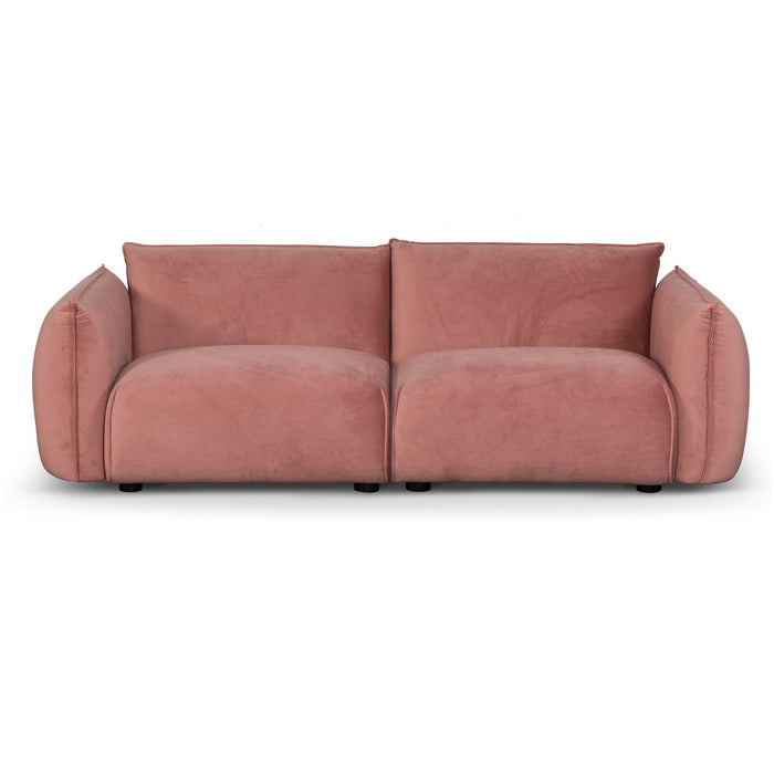 CLC8180-IG 3 Seater Sofa - Blush Pink Velvet With Brass Frame