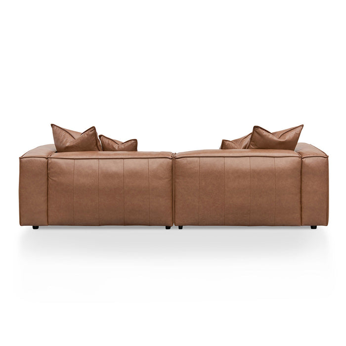 CLC8317-KSO 4 Seater Sofa with Cushion and Pillow - Caramel Brown