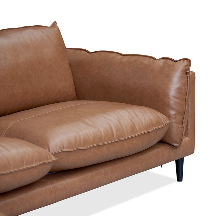 CLC8322-KSO 4 Seater Left Chaise Leather Sofa - Caramel Brown