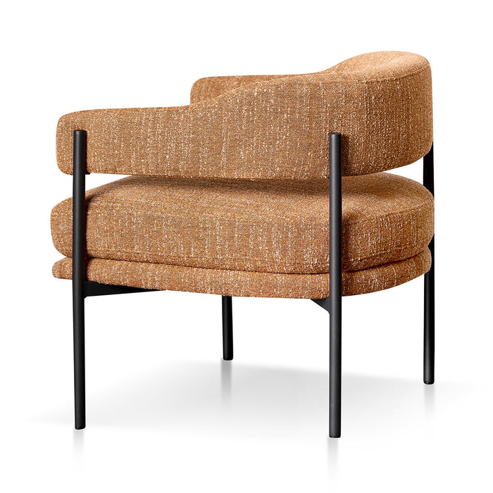 CLC8324-KSO Ginger Brown Fabric Armchair - Black Legs