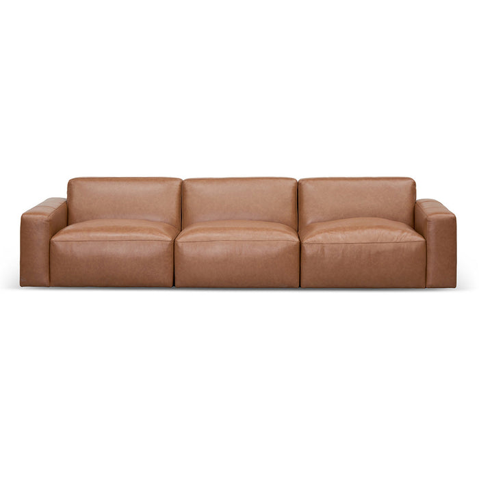 CLC8336-KSO 4 Seater Sofa - Caramel Brown Leather