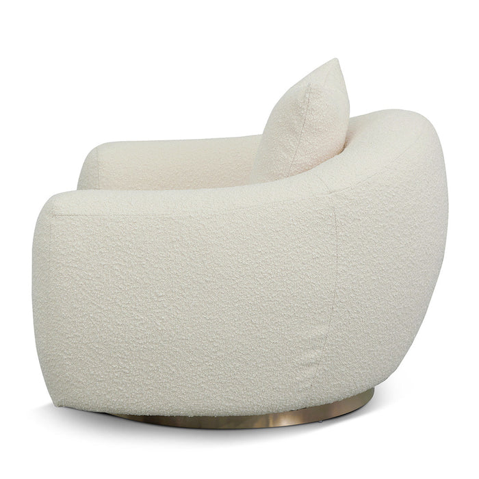 CLC8537-FS Swivel Armchair - Ivory White Boucle