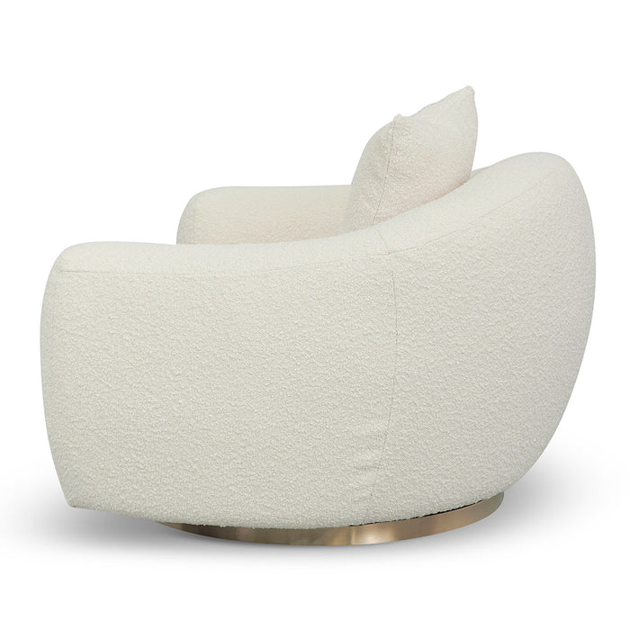 CLC8537-FS Swivel Armchair - Ivory White Boucle