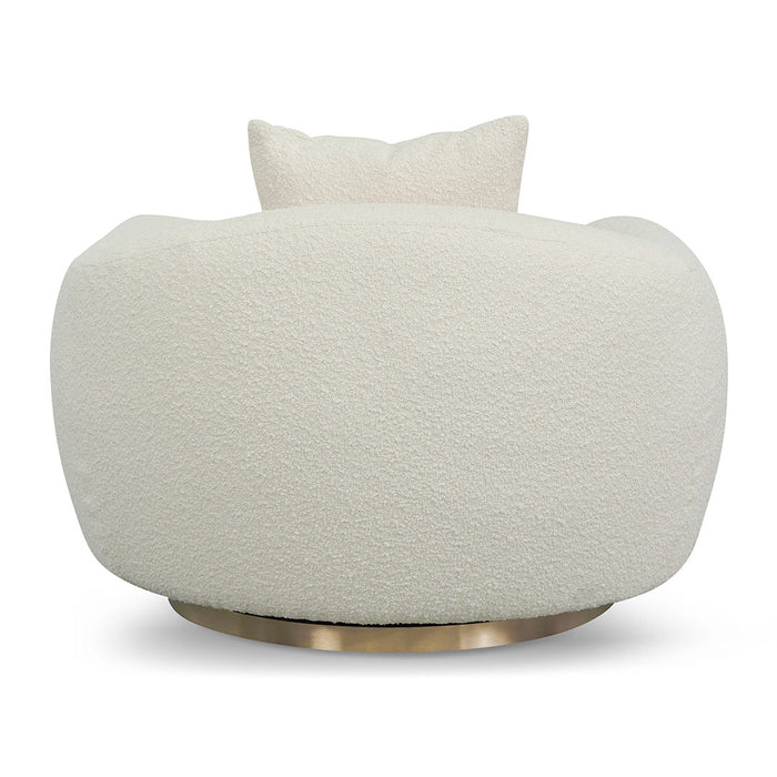 CLC8537-FS Swivel Armchair - Ivory White Boucle