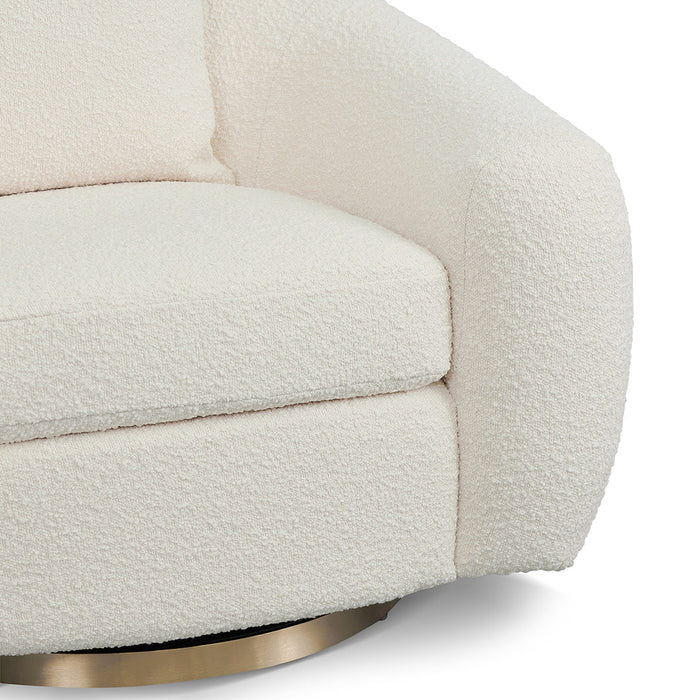 CLC8537-FS Swivel Armchair - Ivory White Boucle