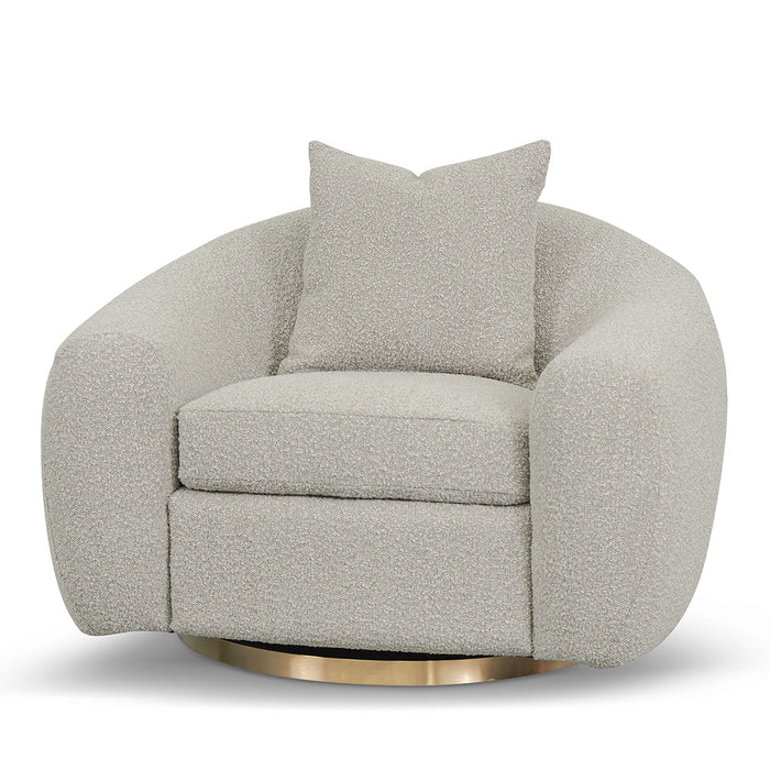 CLC8538-FS Swivel Armchair - Ash Grey Boucle