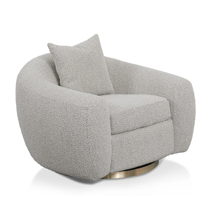 CLC8538-FS Swivel Armchair - Ash Grey Boucle