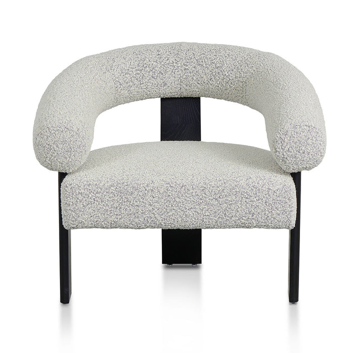 CLC8574-CA Charcoal White Boucle Armchair - Black Legs