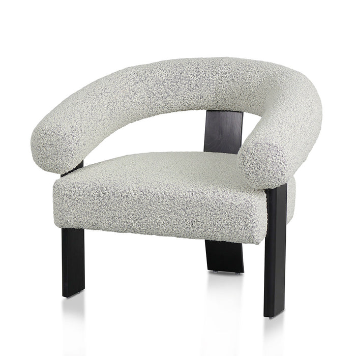 CLC8574-CA Charcoal White Boucle Armchair - Black Legs