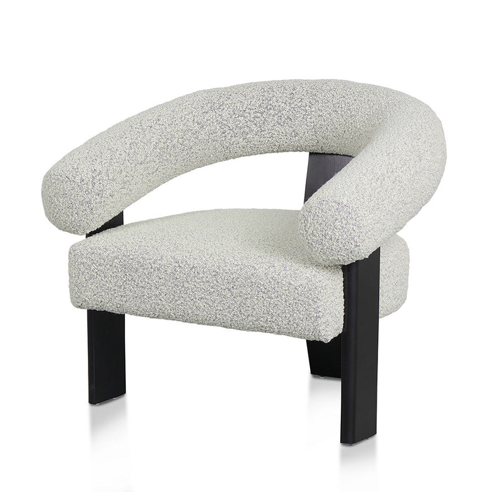 CLC8574-CA Charcoal White Boucle Armchair - Black Legs