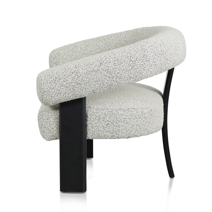 CLC8574-CA Charcoal White Boucle Armchair - Black Legs