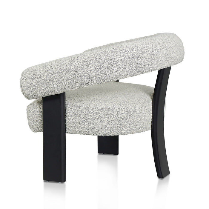 CLC8574-CA Charcoal White Boucle Armchair - Black Legs