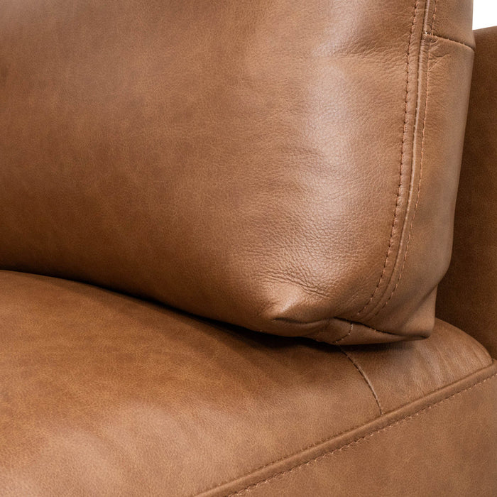 LC8592-KSO 4 Seater Left Chaise Leather Sofa - Caramel Brown