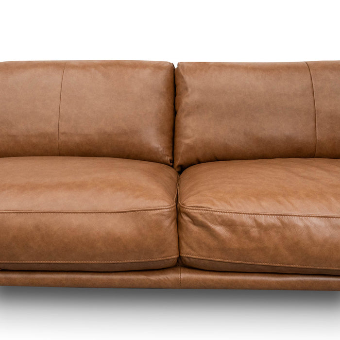 LC8592-KSO 4 Seater Left Chaise Leather Sofa - Caramel Brown