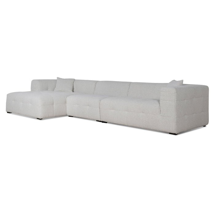 CLC8840-CA 4 Seater Left Chaise Sofa - Pearl Boucle