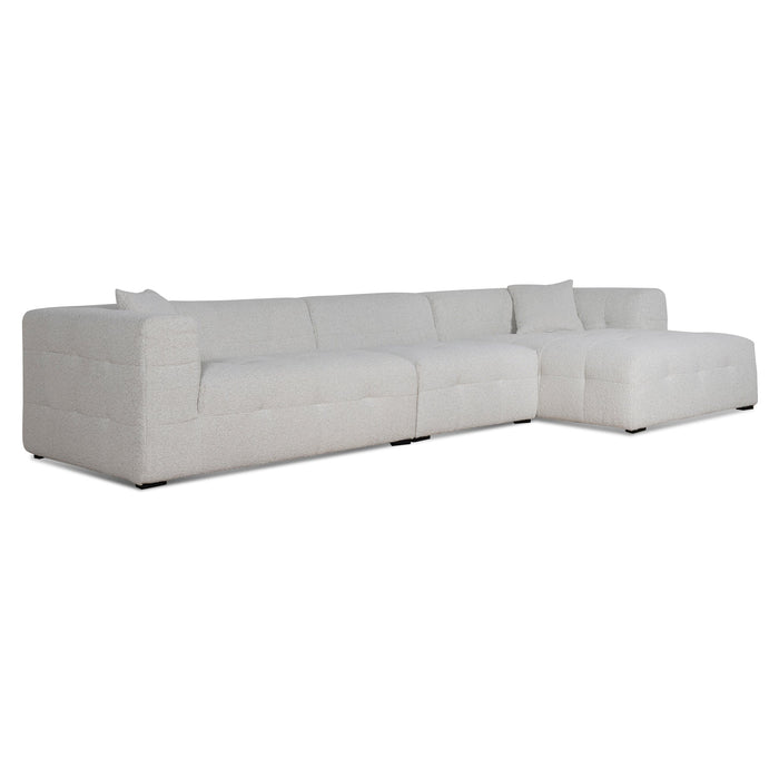 CLC8841-CA 4 Seater Right Chaise Sofa - Pearl Boucle