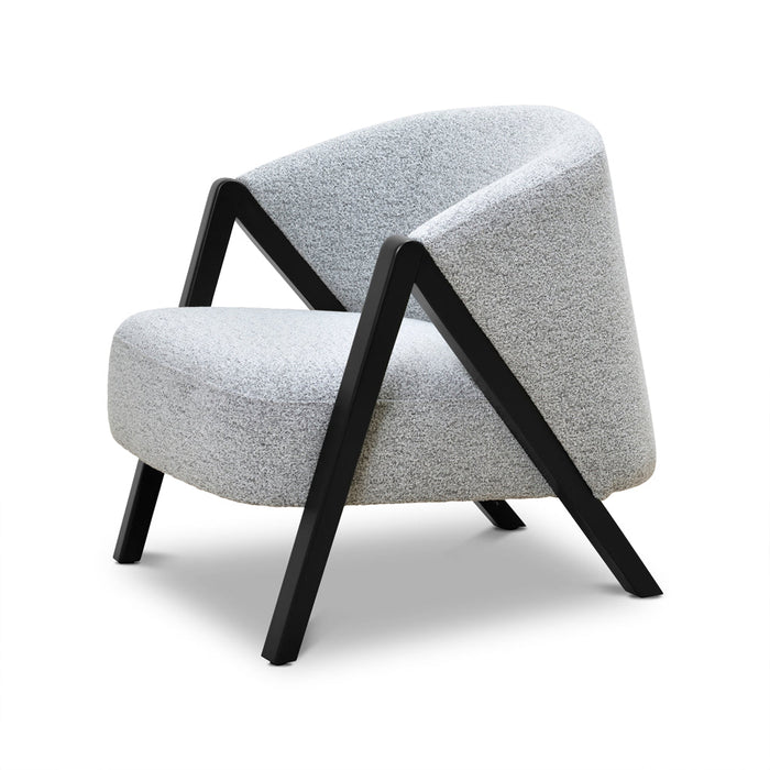 CLC8847-IG Fabric Armchair - Light Grey Fleck - Black Oak