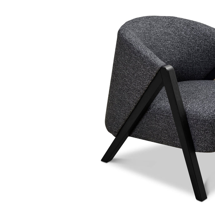 CLC8848-IG Fabric Armchair - Dark Grey Fleck - Black Oak