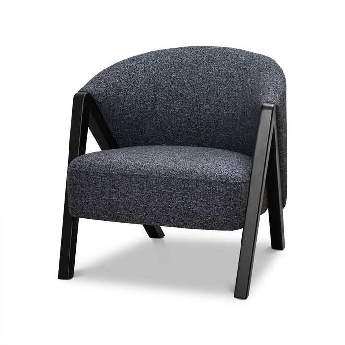 CLC8848-IG Fabric Armchair - Dark Grey Fleck - Black Oak