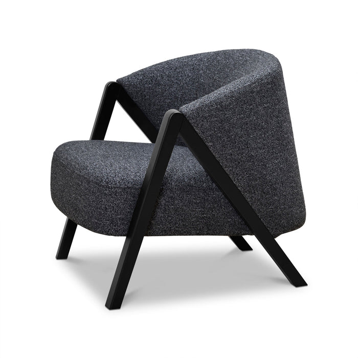 CLC8848-IG Fabric Armchair - Dark Grey Fleck - Black Oak