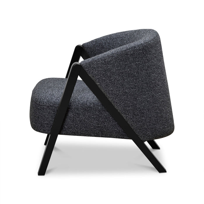 CLC8848-IG Fabric Armchair - Dark Grey Fleck - Black Oak