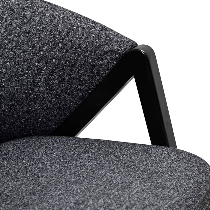 CLC8848-IG Fabric Armchair - Dark Grey Fleck - Black Oak