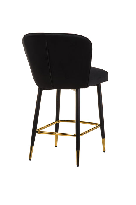 Lexus Velvet Bar Stool Black (Set of 2)