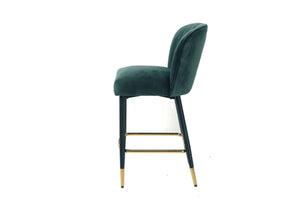 Lexus Velvet Bar Stool Emerald (Set of 2)