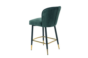 Lexus Velvet Bar Stool Emerald (Set of 2)