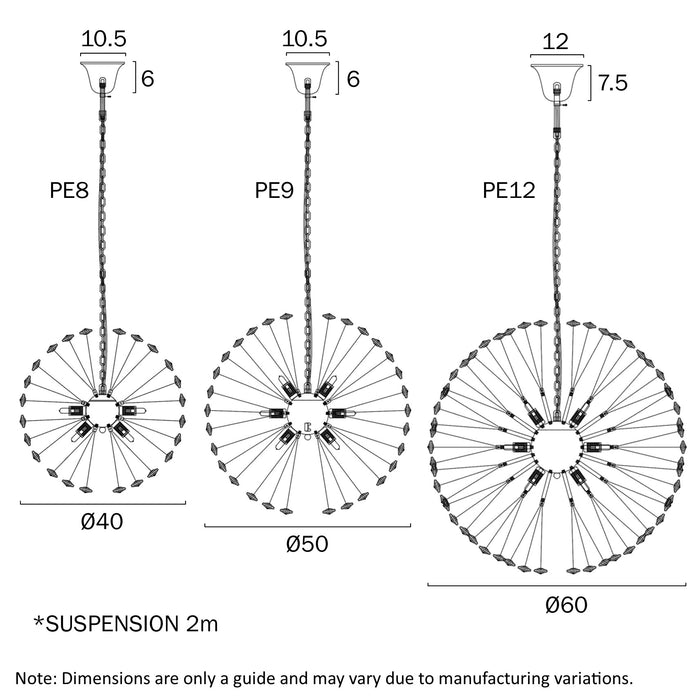 Lerida 8 Lt Pendant - Chrome, Clear