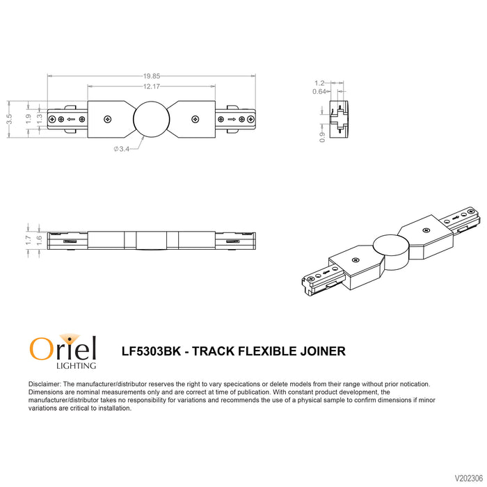 Track Joiner - Black - 20cm