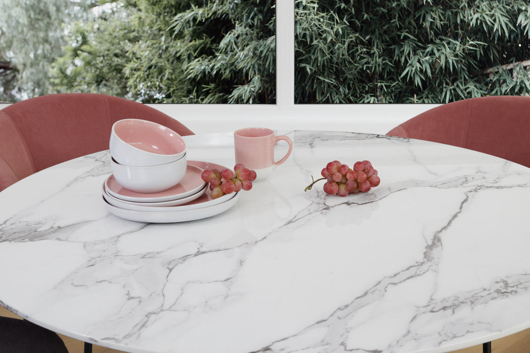 Lilly Dining Table Marble Effect White Sevella