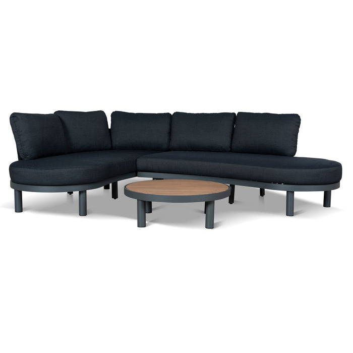 Olivan 2pcs Outdoor Corner Lounge Set - Royal Dark Grey