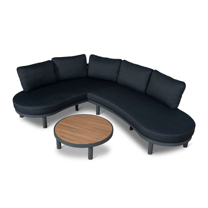 Olivan 2pcs Outdoor Corner Lounge Set - Royal Dark Grey