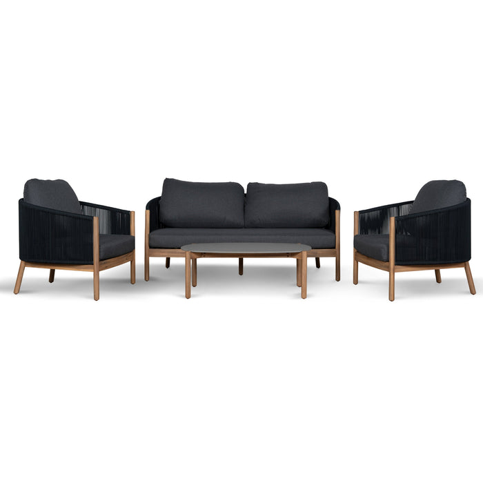 Varela 4pcs Outdoor Lounge Set - Anthracite